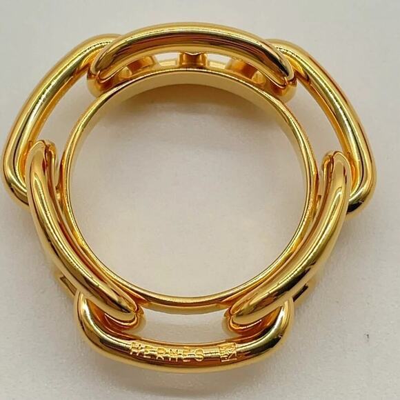 HERMES Chaine d'Ancre Gold Scarf Ring W/Box /Bag - Picture 4 of 8